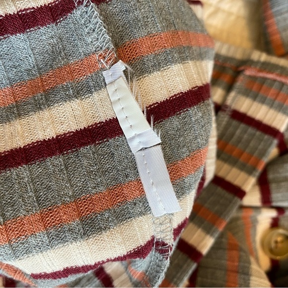 Loft Stripe Ribbed Button Down Long Sleeve Duster Cardigan Dress Size XXS - Picture 16 of 16